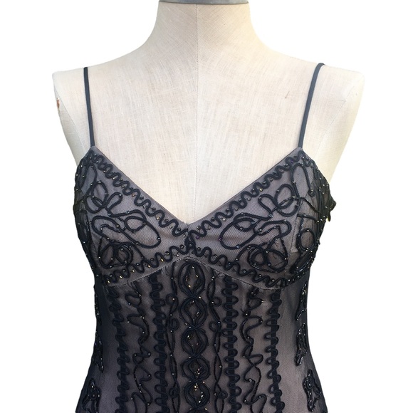 NIKI LAVIS Beautiful formal evening gown mid length Size 8 Black, AB Glass Beads - Picture 3 of 11
